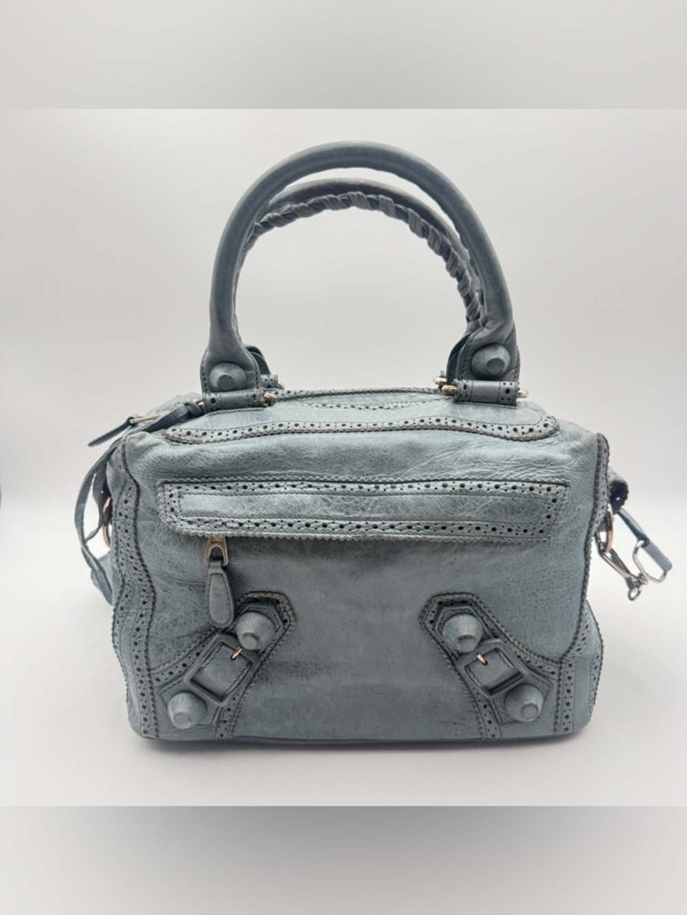 BALENCIAG Lambskin Leather Covered Giant Metro Bag